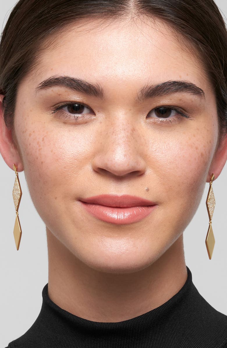 Adornia CZ Pavé Double Diamond Drop Earrings, Alternate, color, 