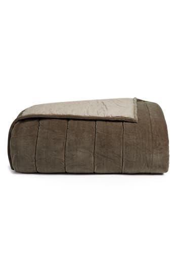 Parachute Washed Velvet Quilt In Gray