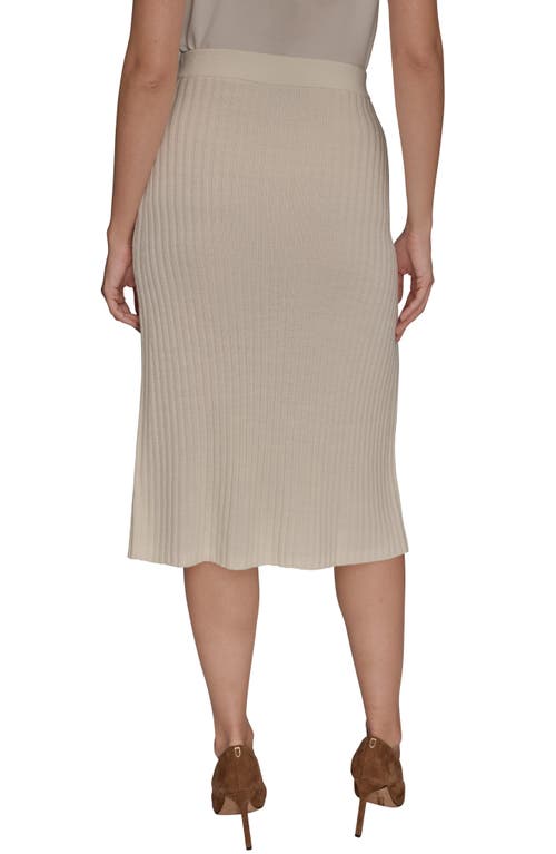 Donna Karan New York Wrap Rib Midi Sweater Skirt In White