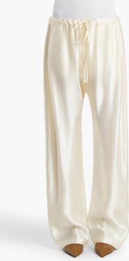 Khaite Rohen Satin Barrel Leg Drawstring Pants