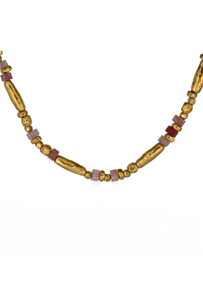 Strawberry Quartz Bead Necklace, Alternate, color, Pink Quartz