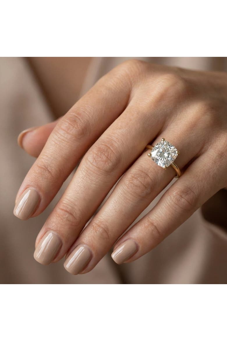 Certified 3Ct Cushion Diamond Solitaire Engagement Ring 14k Gold or Pt Lab Grown, Alternate, color, 14k White Gold
