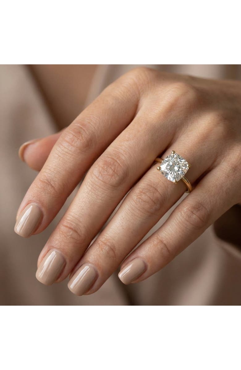 Bliss Diamond Certified 3Ct Cushion Diamond Solitaire Engagement Ring 14k Gold or Pt Lab Grown, Alternate, color, 14K White Gold