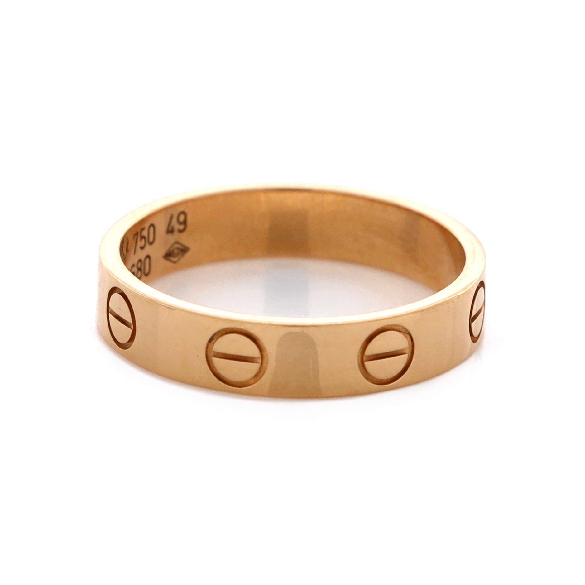 Love Wedding Band Ring 18K Rose Gold, Alternate, color, Metallic Gold