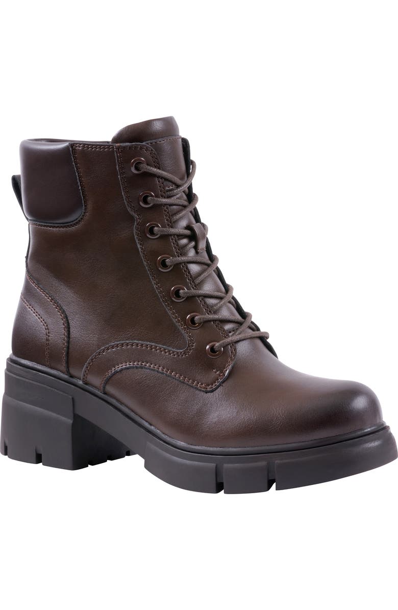 GOOD CHOICE NEW YORK Marley Lace-Up Combat Boot, Main, color, Dark Brown