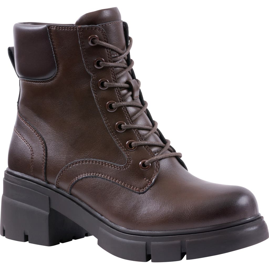 Good Choice New York Marley Lace-up Combat Boot In Brown
