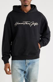 HONOR THE GIFT Script Cotton Graphic Hoodie