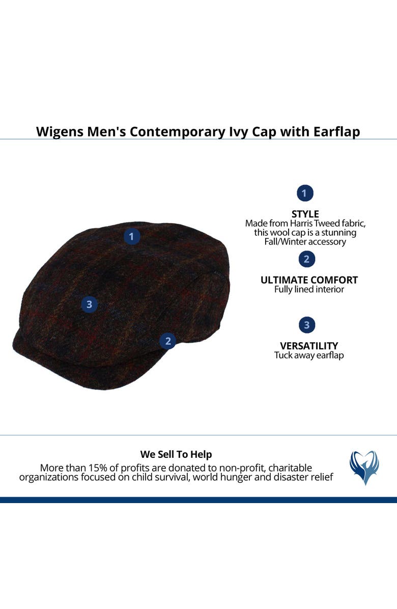 Wigens Men's Contemporary Ivy Cap with Earflap, Alternate, color, Rust