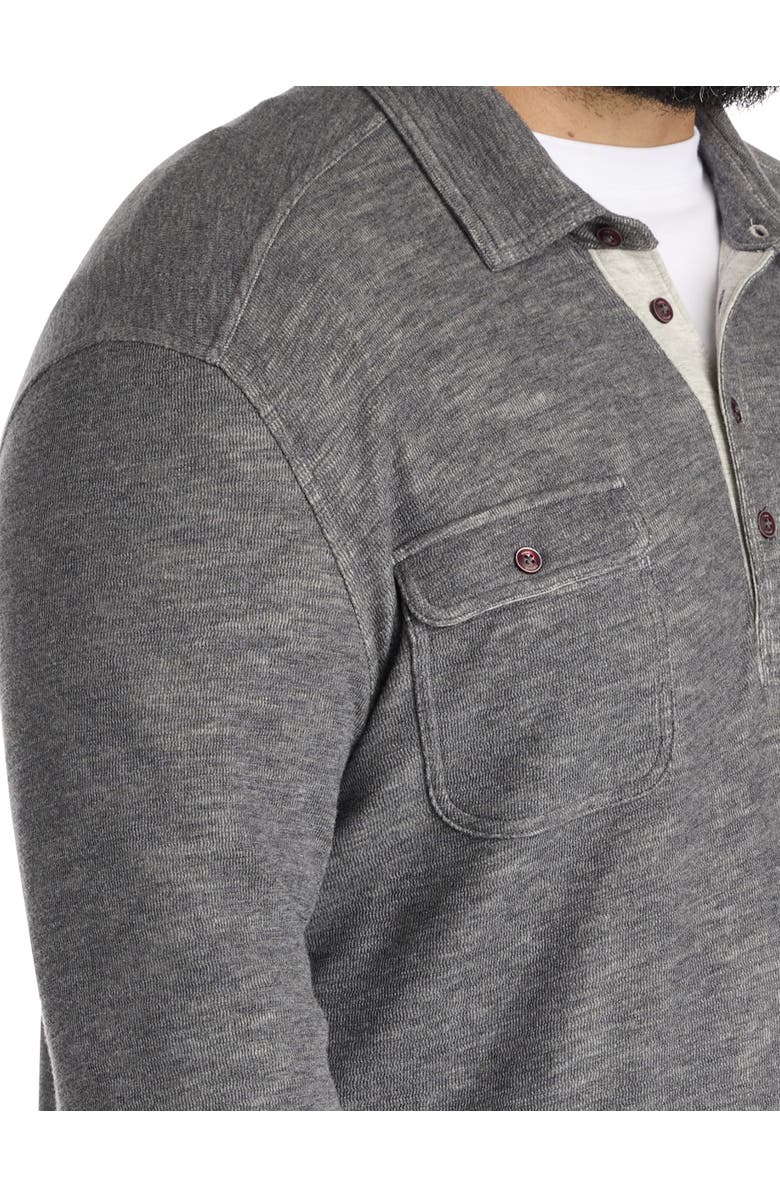 Tommy Bahama Big & Tall Long-Sleeve Polo Shirt, Alternate, color, Charcoal