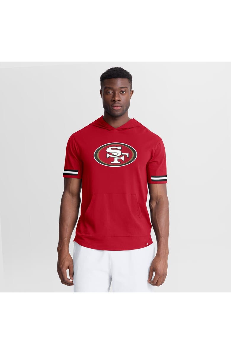 FANATICS Men's Fanatics Scarlet San Francisco 49ers Optimal Play Short Sleeve Hooded T-Shirt, Main, color, Scarlet