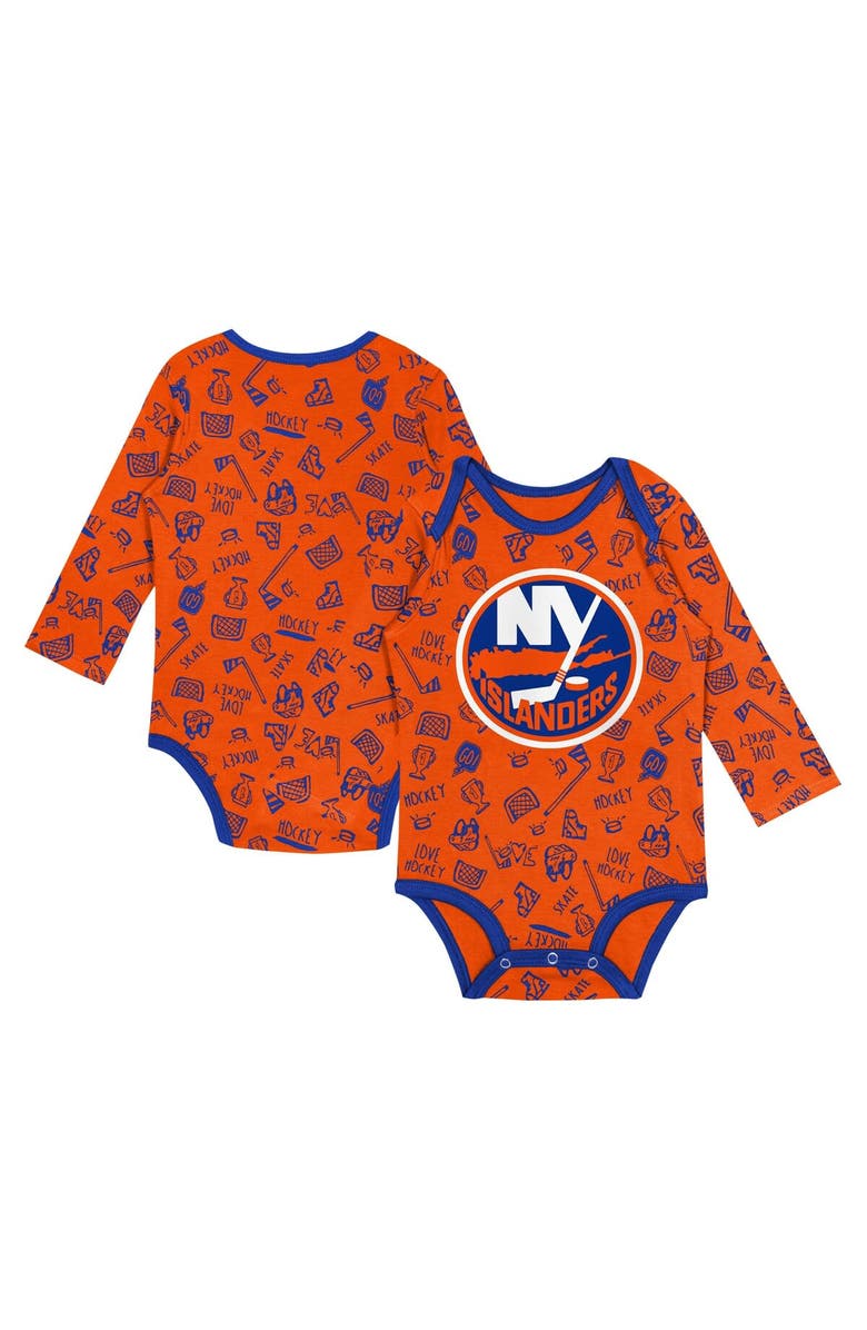 Outerstuff Infant Orange New York Islanders Dynamic Defender Long Sleeve Bodysuit, Main, color, Orange