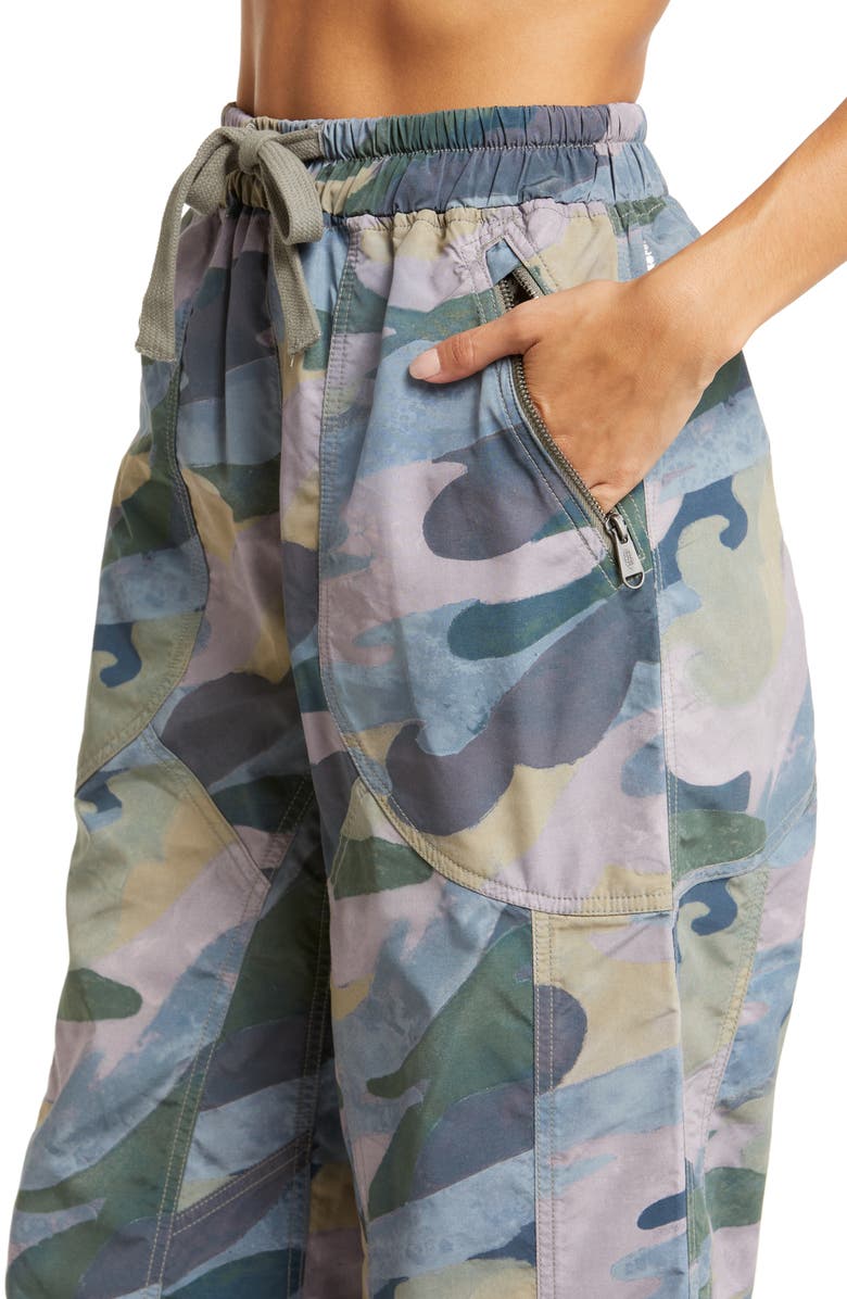 Free People Stadium Camouflage Print Pants, Alternate, color, 