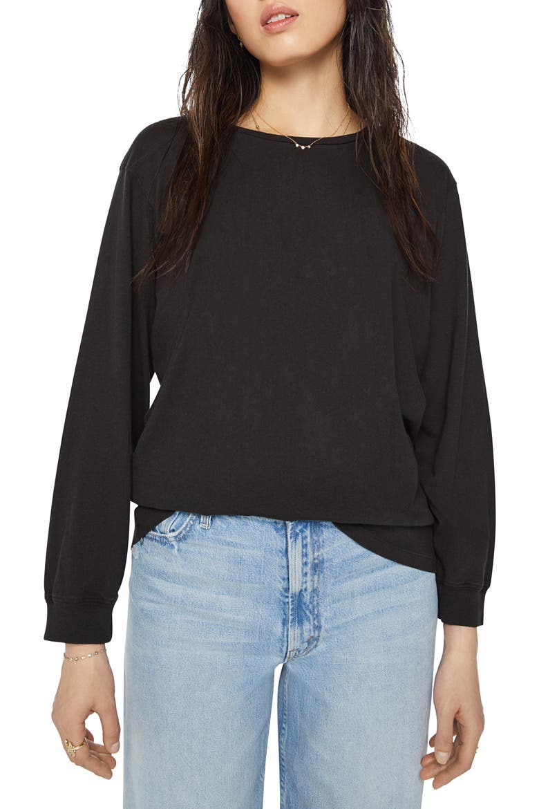 The Long Sleeve Rowdy Cotton T-Shirt, Main, color, BLACK
