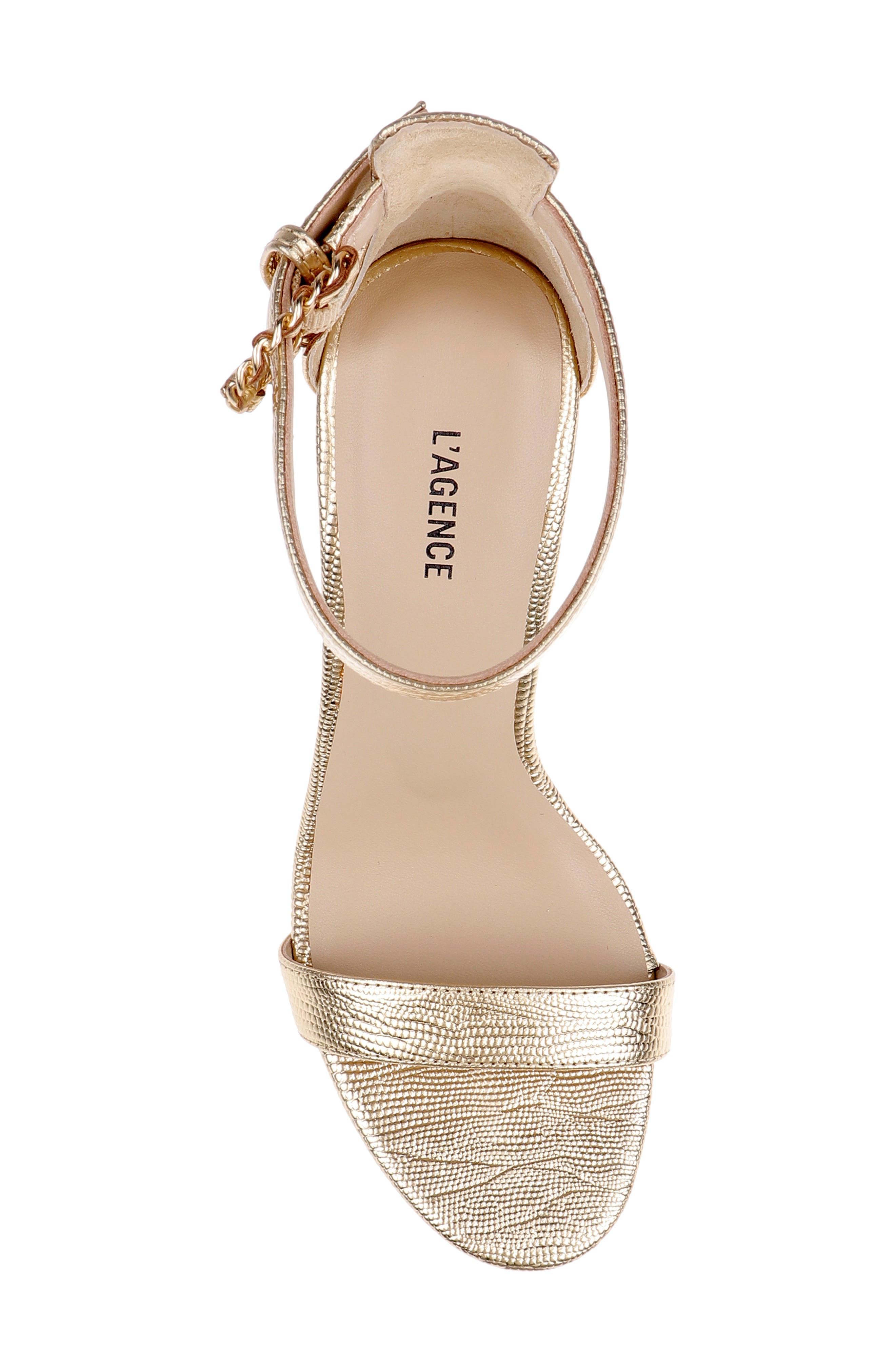 Gisele Ankle Strap Sandal, Alternate, color, GOLD LIZARD