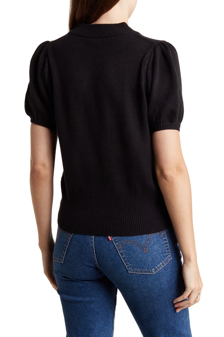 Babysoft Puff Sleeve Sweater, Alternate, color, BLACK