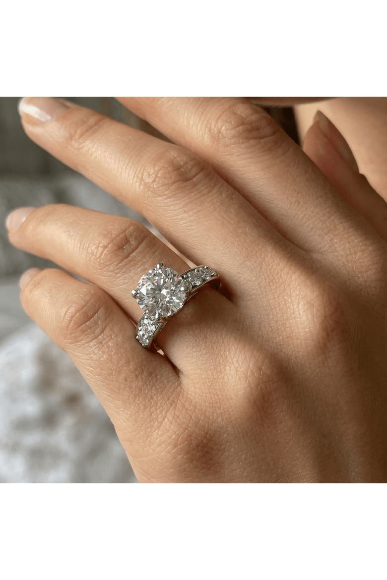Certified 2.90Ct Round Diamond Engagement Ring Lab Grown, Alternate, color, 14k Yellow Gold