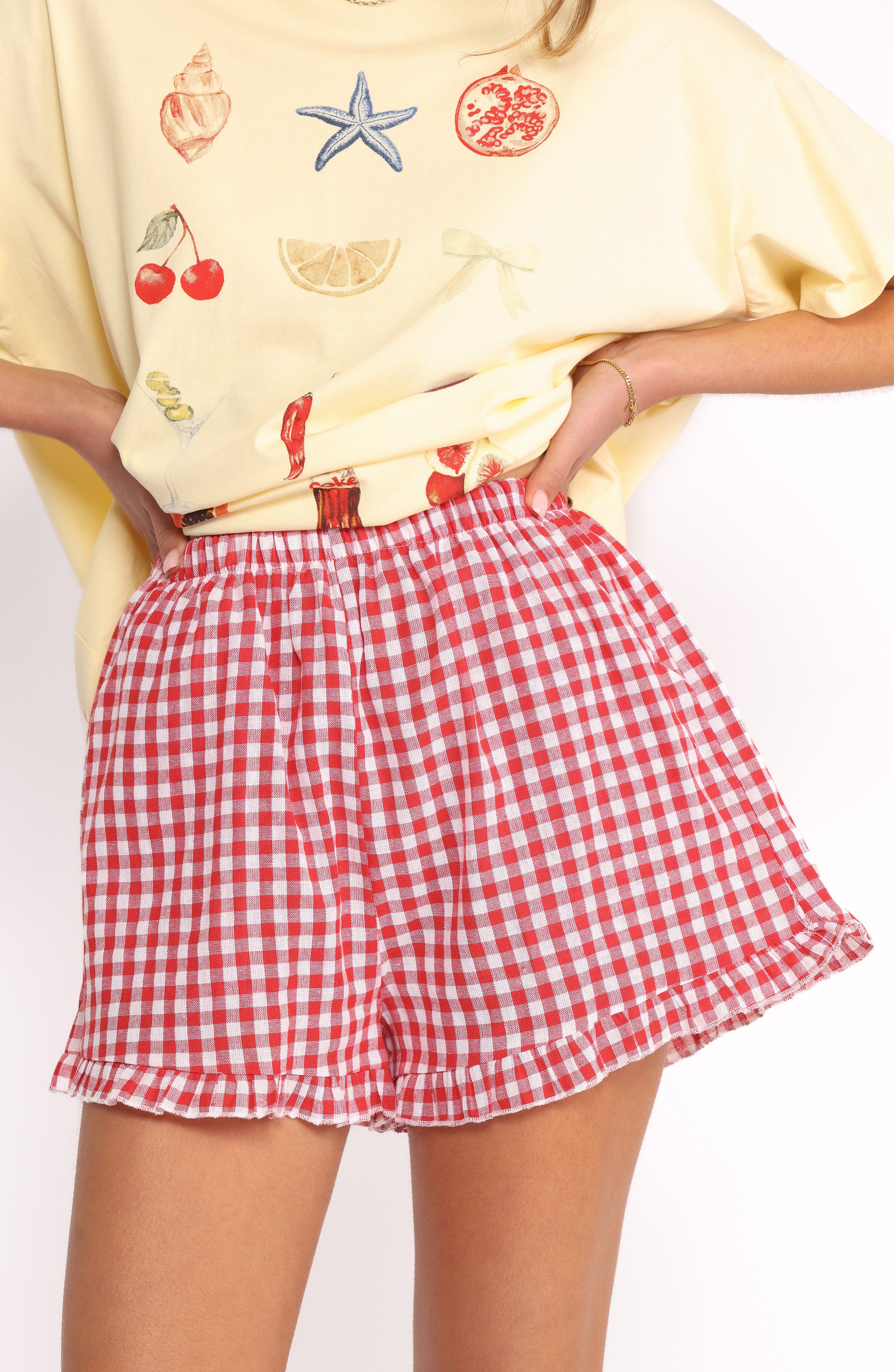 selected YELLOW RED GINGHAM