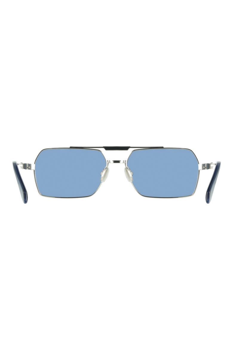 61mm Navigator Sunglasses, Alternate, color, SILVER/ BLUE