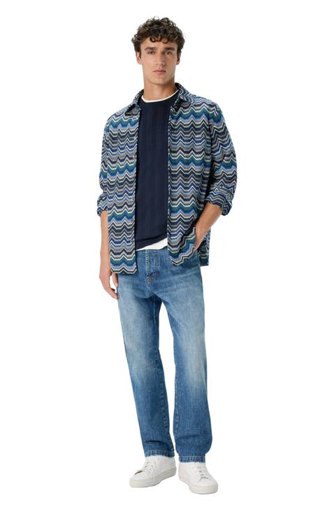 Long Sleeve Shirt With Geometric Zigzag