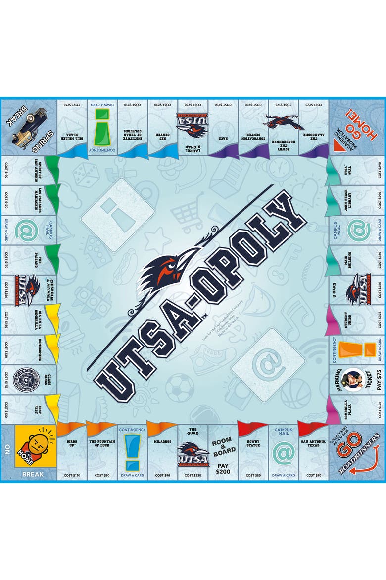 Utsaopoly Monopoly Board Game, Alternate, color, Multicolored