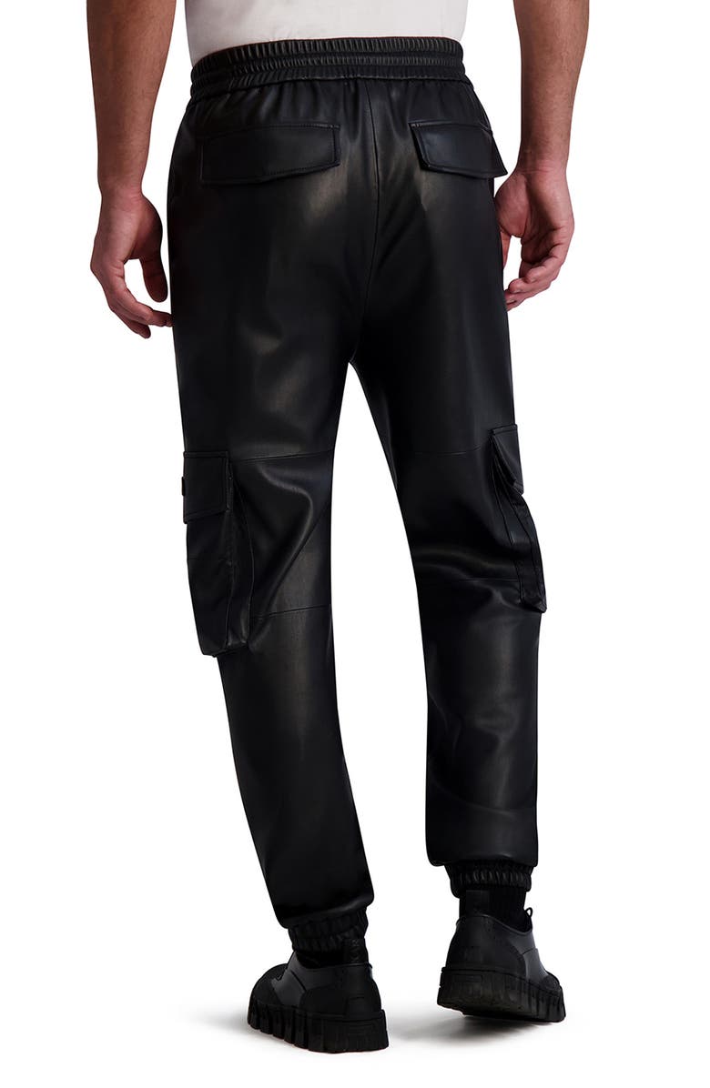 KARL LAGERFELD PARIS Faux Leather Cargo Pants, Alternate, color, 