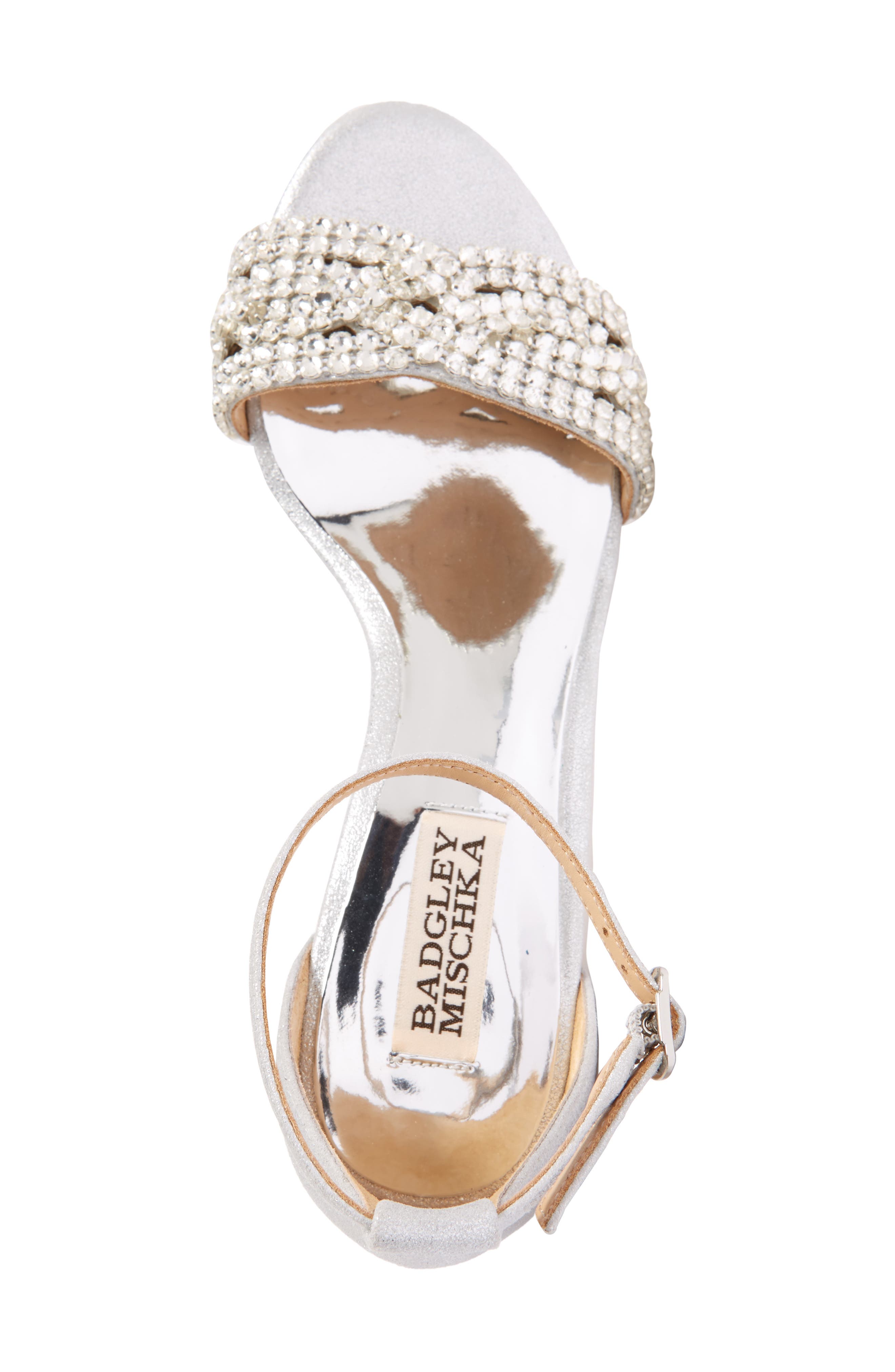 Badgley Mischka Triana Block Heel Pump, Alternate, color, SILVER SUEDE