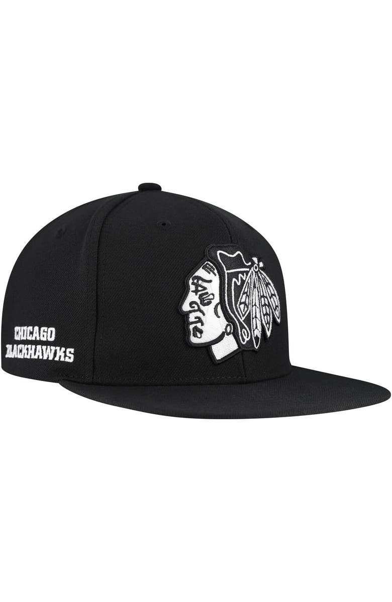 Mitchell & Ness Men's Mitchell & Ness  Black Chicago Blackhawks Team Snapback Hat, Main, color, 