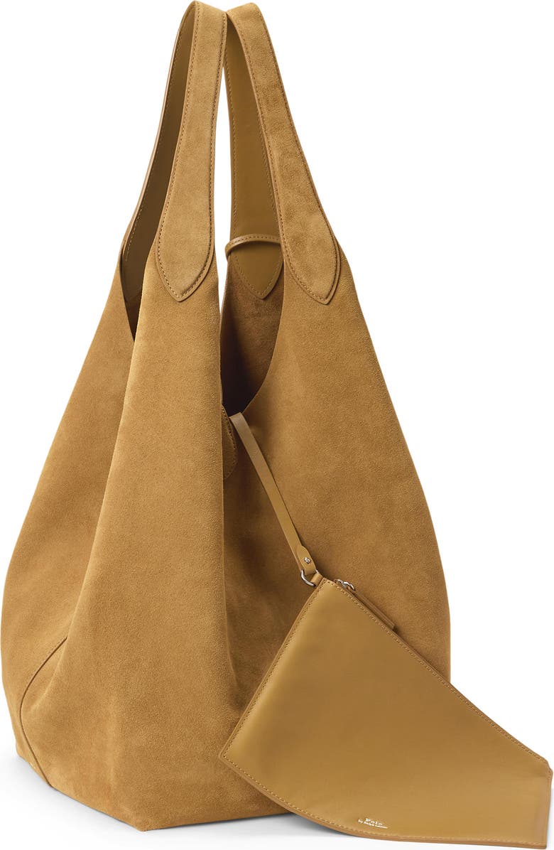 Polo Ralph Lauren Large Polo Play Suede Tote, Alternate, color, Caramel