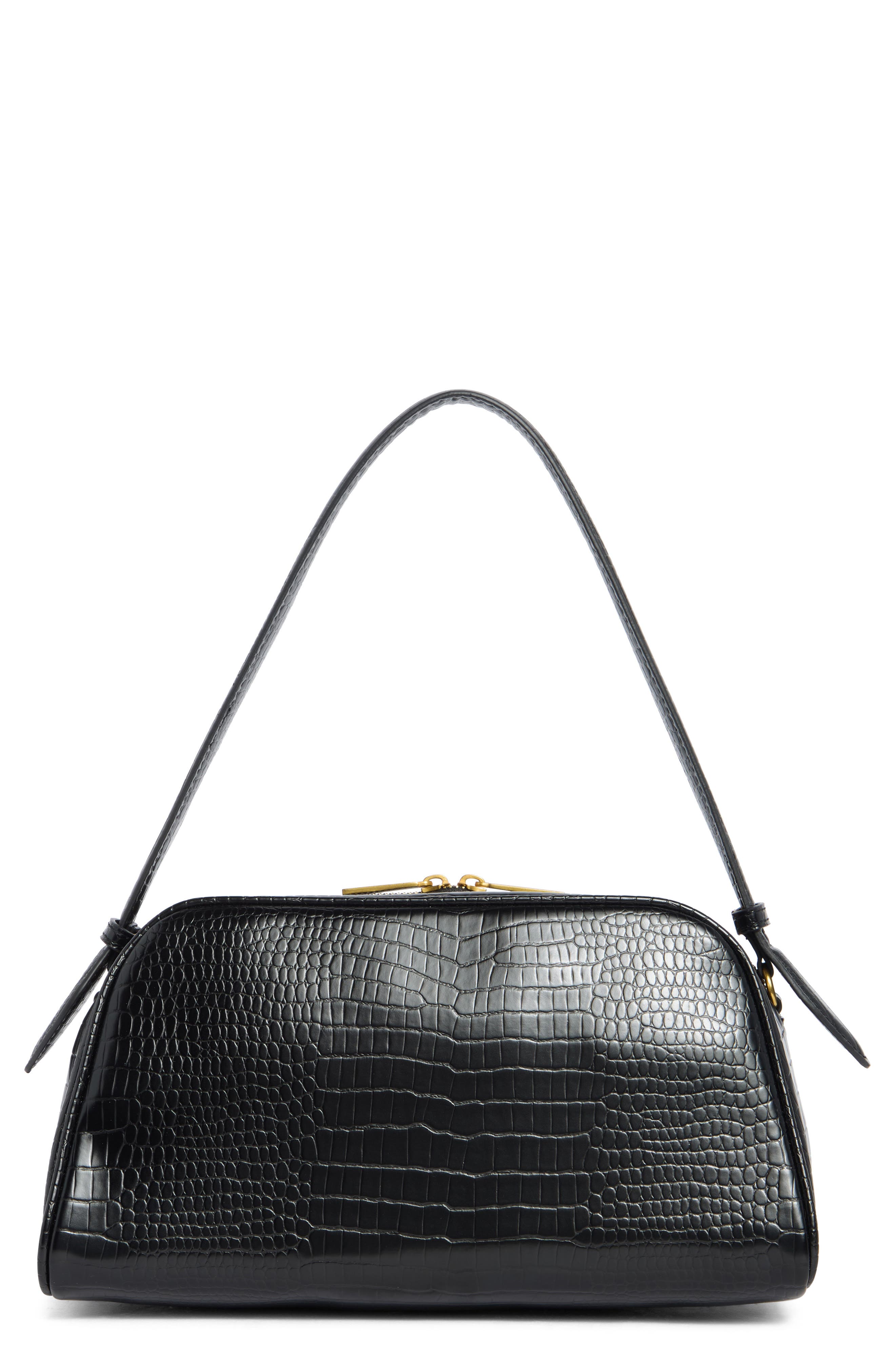 BCBG Croc-Embossed Top Handle Bag