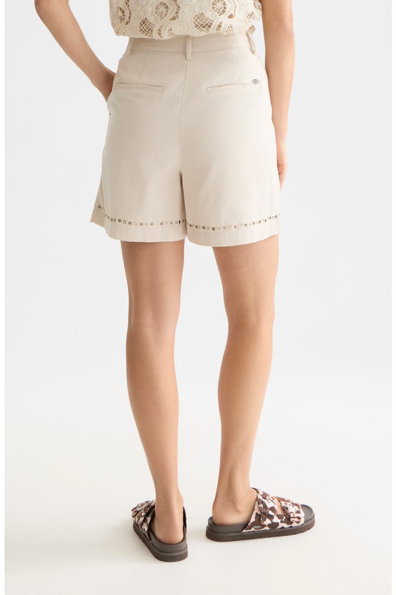 Embellished High Waist Cotton Shorts, Alternate, color, FOG