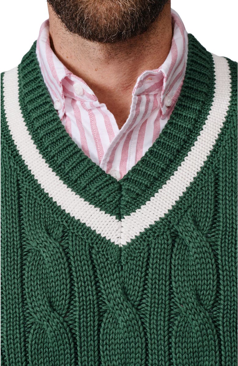 Aubin Everby V-Neck Cricket Slipover Vest, Alternate, color, Green