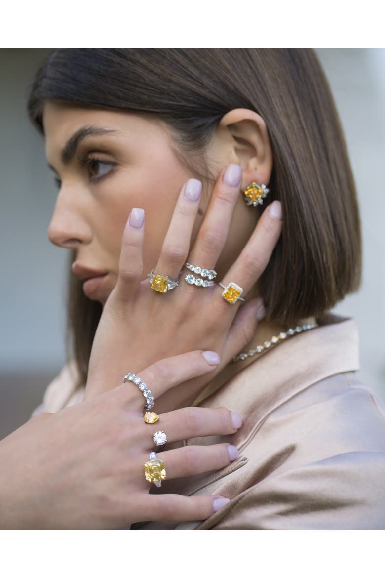 Radiant canary stud earrings, Alternate, color, yellow