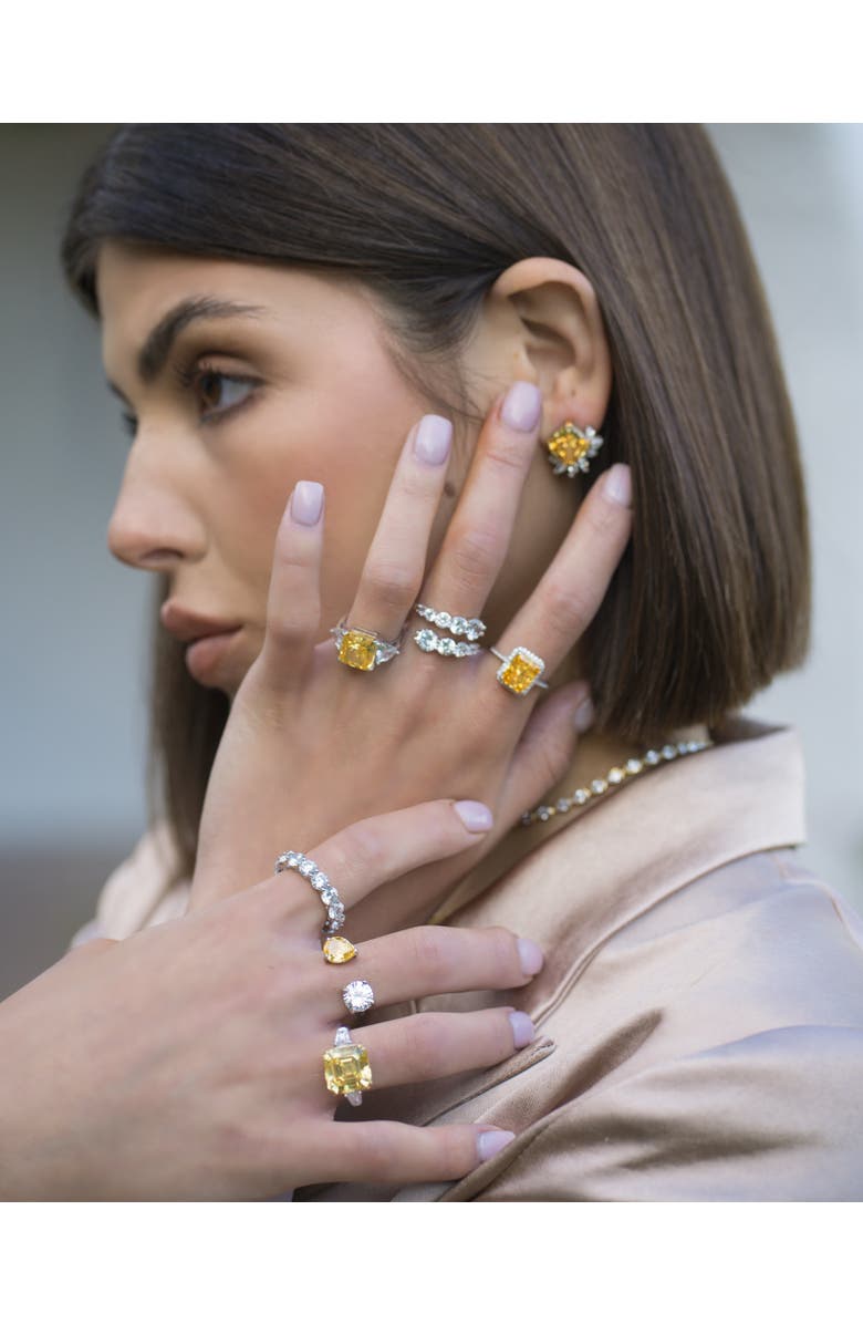 Gemma Azzurro Radiant canary stud earrings, Alternate, color, Yellow