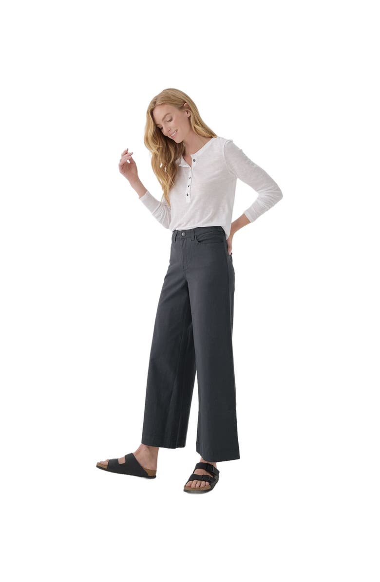 Pact Organic Stretch Twill Wide Leg Pant, Alternate, color, Storm