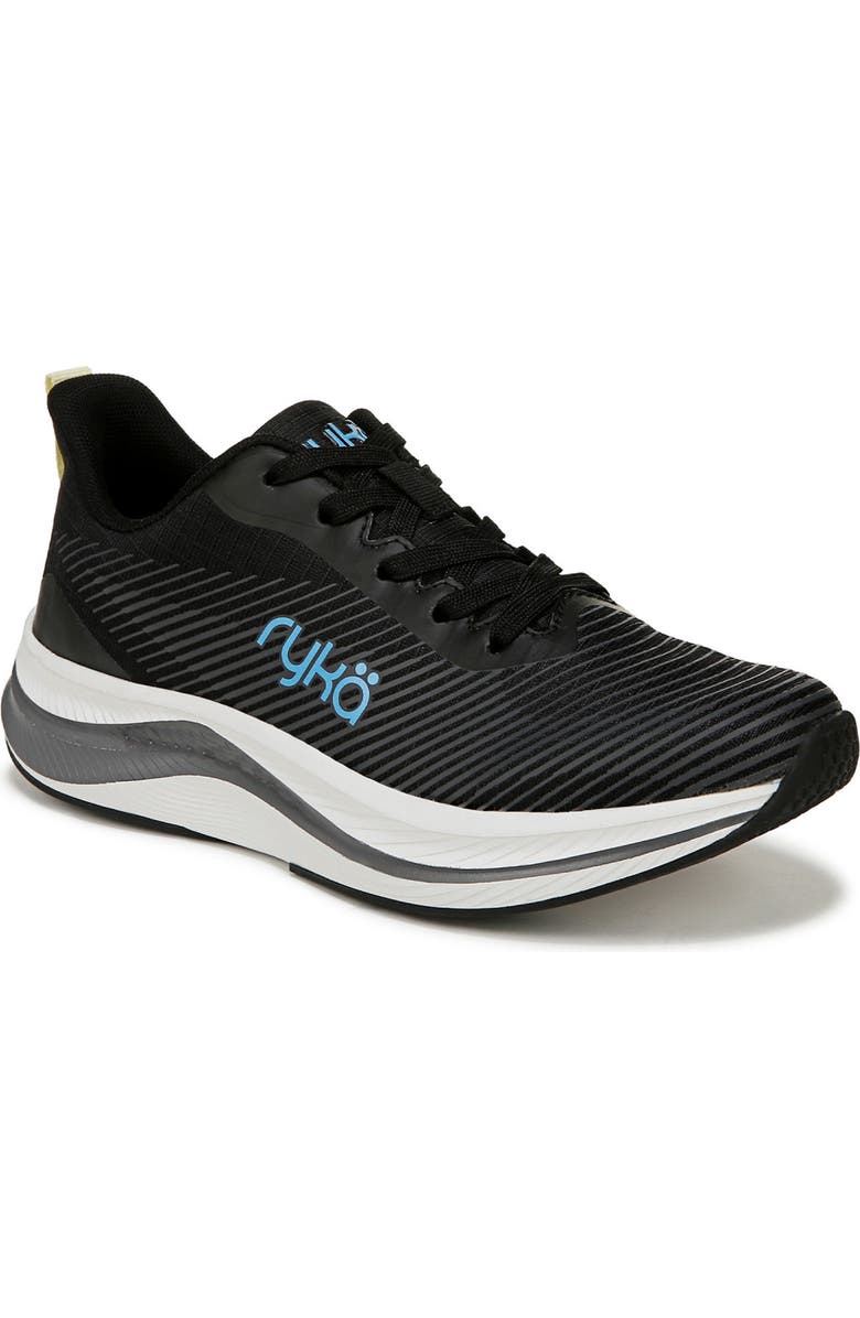 Rykä Genuine Walking Sneaker, Main, color, Black Fabric