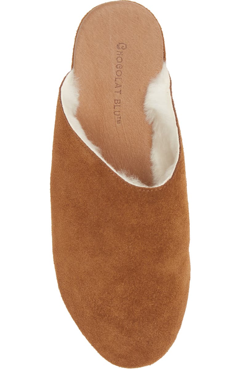 Chocolat Blu Yoselin Genuine Shearling Suede Platform Mule, Alternate, color,