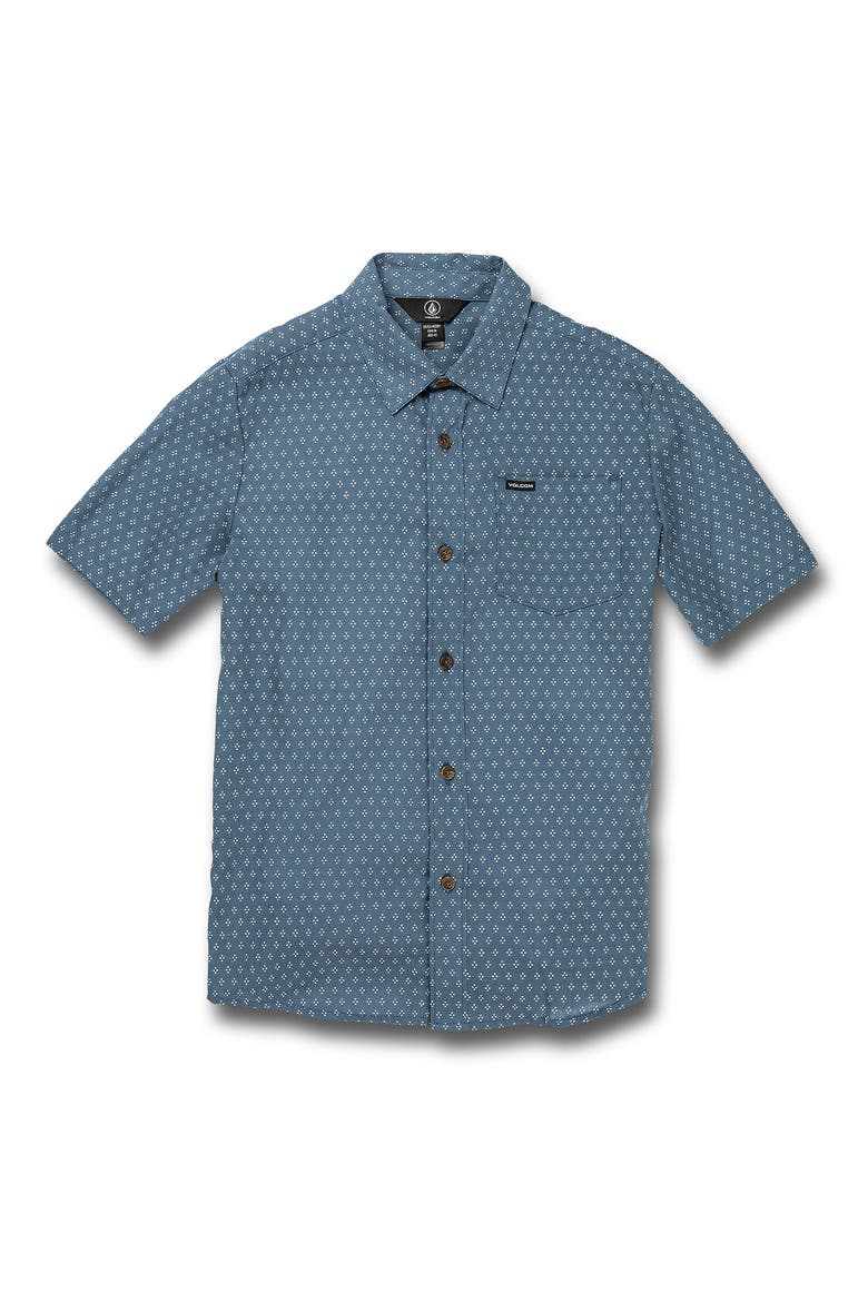 Milton Dobby Short Sleeve Button-Up Shirt, Main, color, HORIZON BLUE