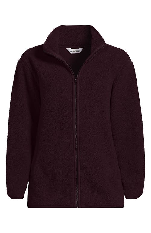 Lands' End Cozy High Pile Full Zip Fleece Jacket In Purple
