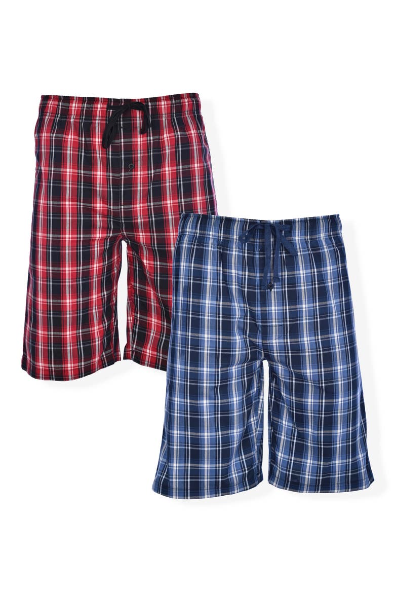 2-Pack Woven Sleep Shorts, Main, color, RED/ NAVY