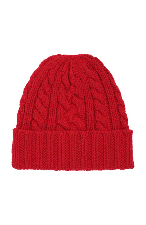 Polo Ralph Lauren Recycled Cable Beanie In Red