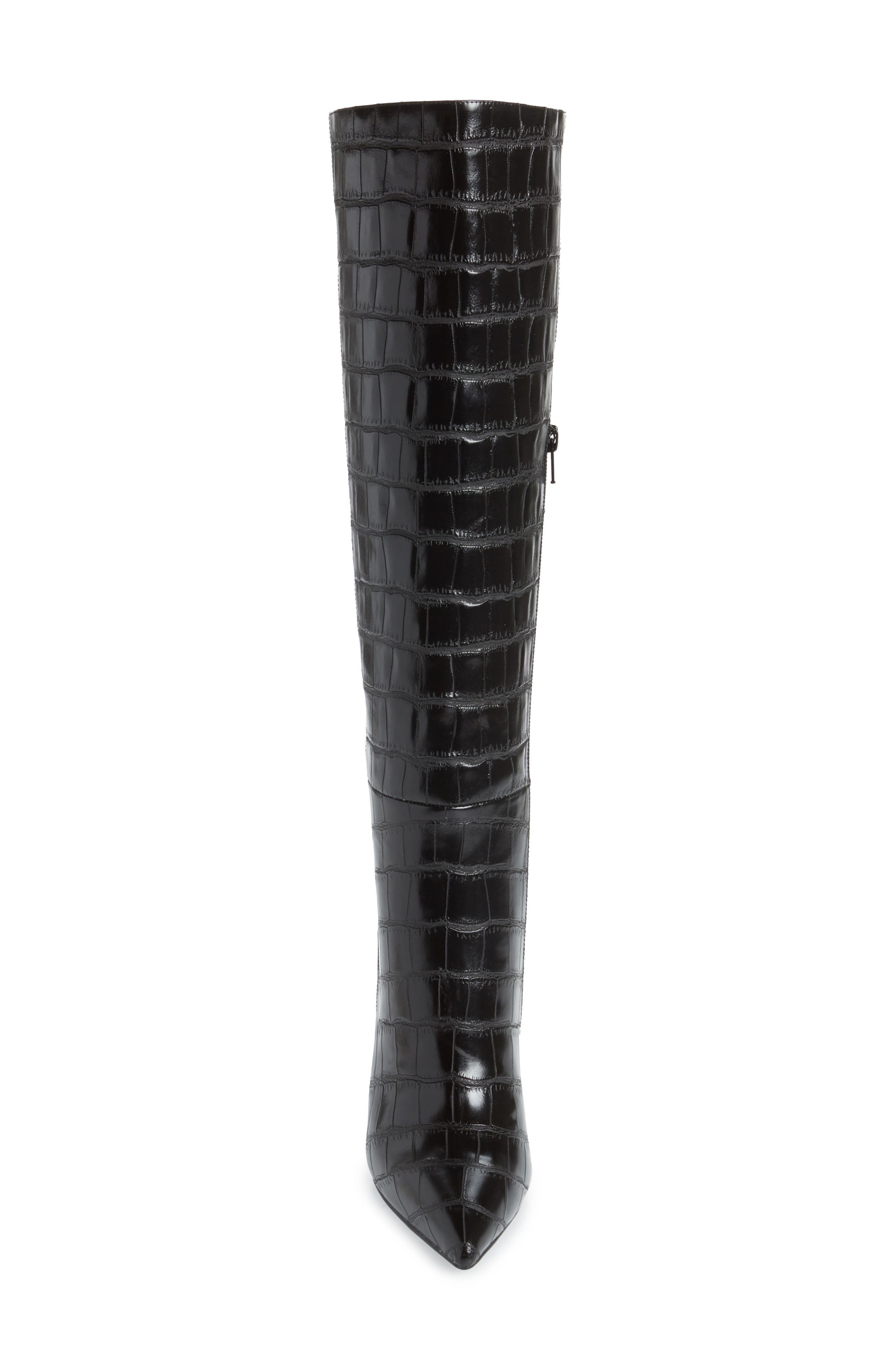 Arsen Knee High Boot, Alternate, color, BLACK CROCO