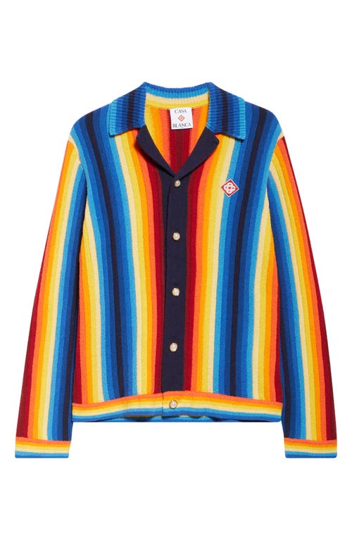 Casablanca Giubbino In Misto Cotone Ricamato Uomo In Blue Multi
