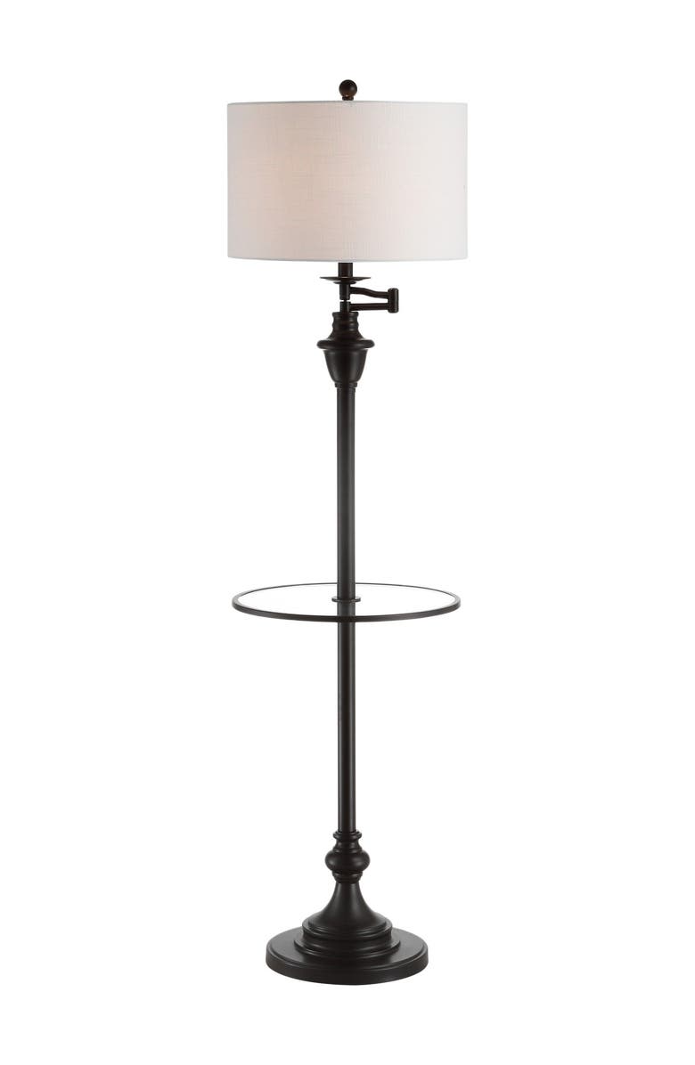 JONATHAN Y Cora 60" Metal/Glass LED Side Table and Floor Lamp, Main, color,