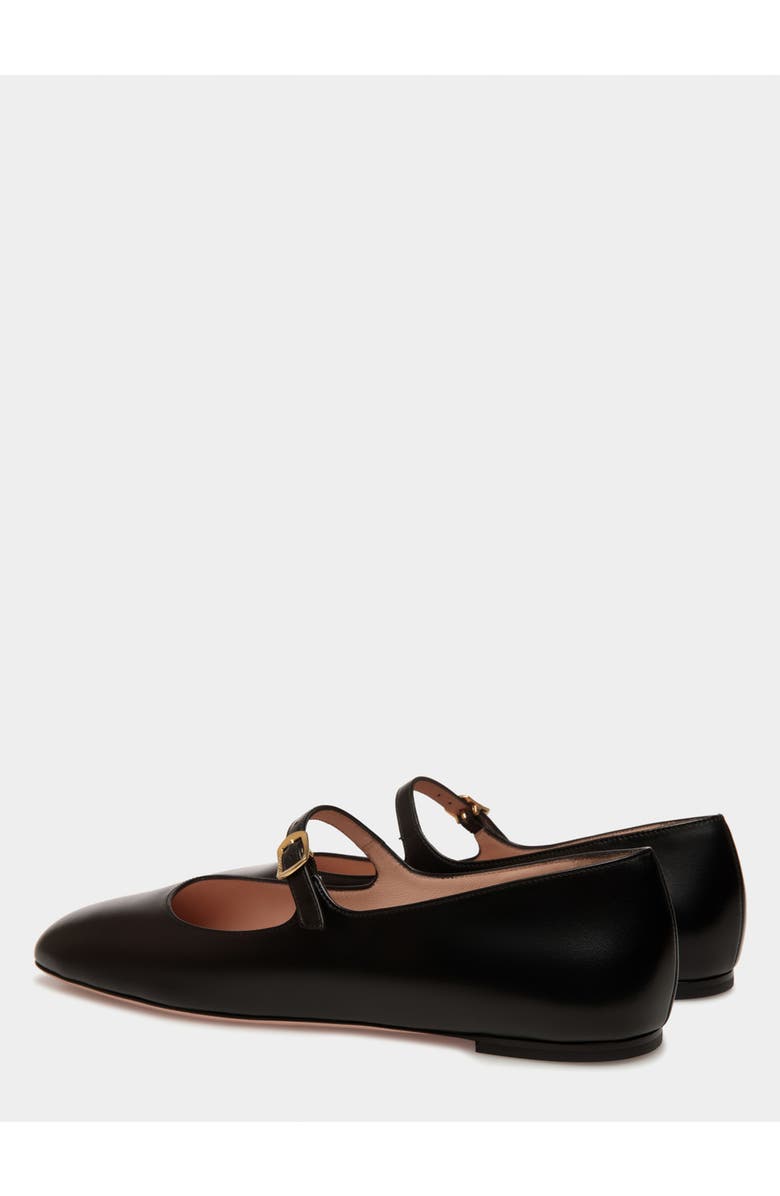 Bally rina Flat in Calf Leather with Leather Lining, Alternate, color, Black