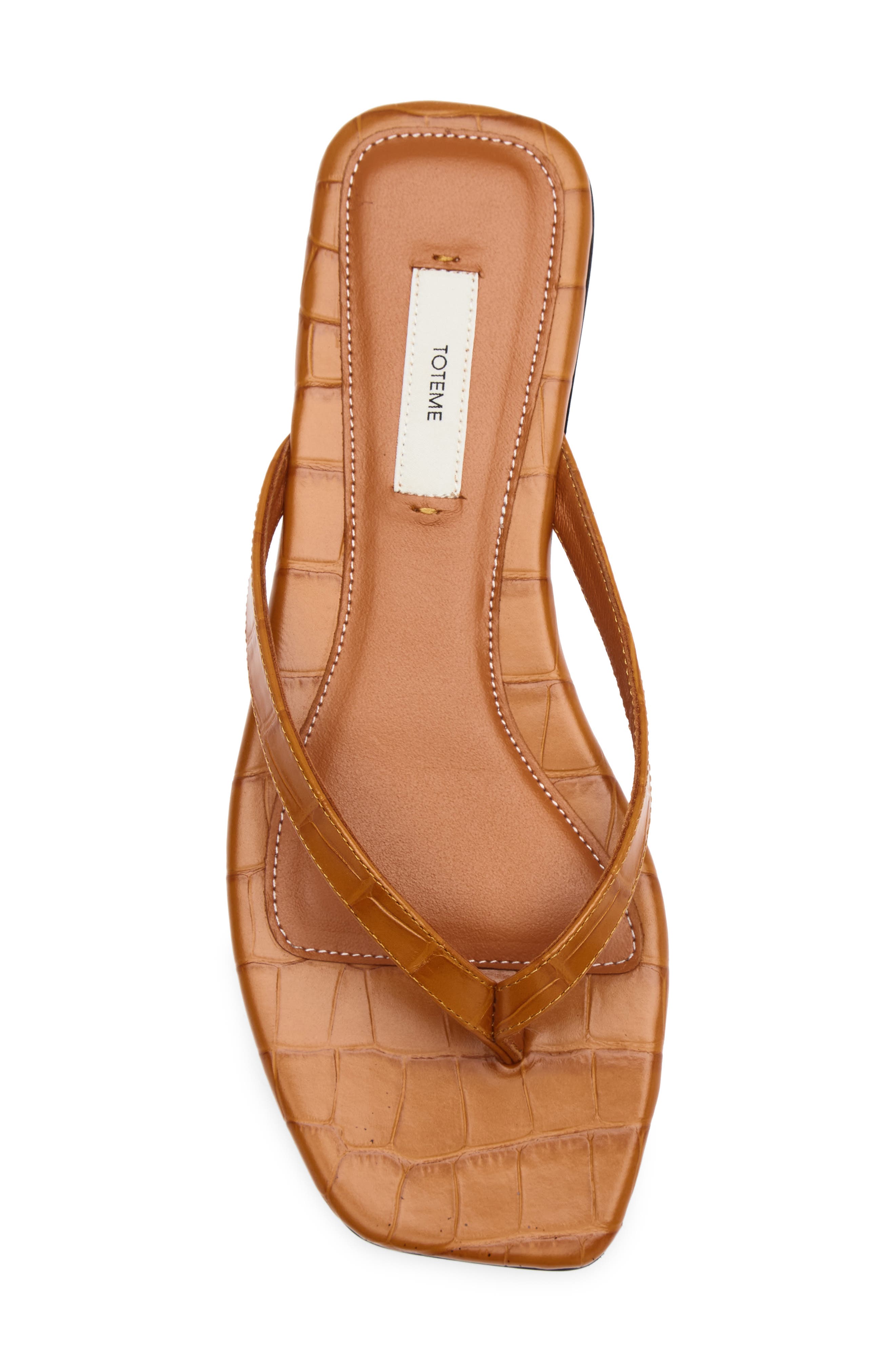 TOTEME Croc Embossed Flip Flop, Alternate, color, Orange