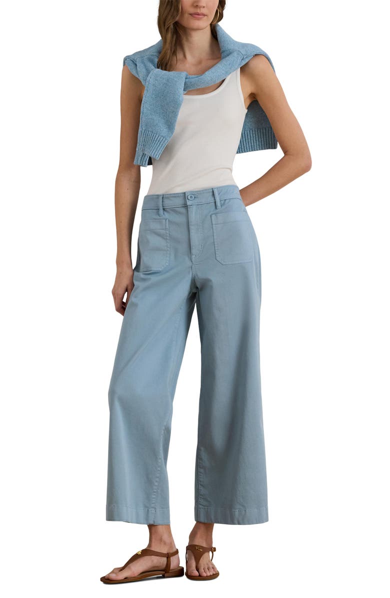 Lauren Ralph Lauren Stretch Cropped Wide Leg Chinos, Alternate, color, Blue Note