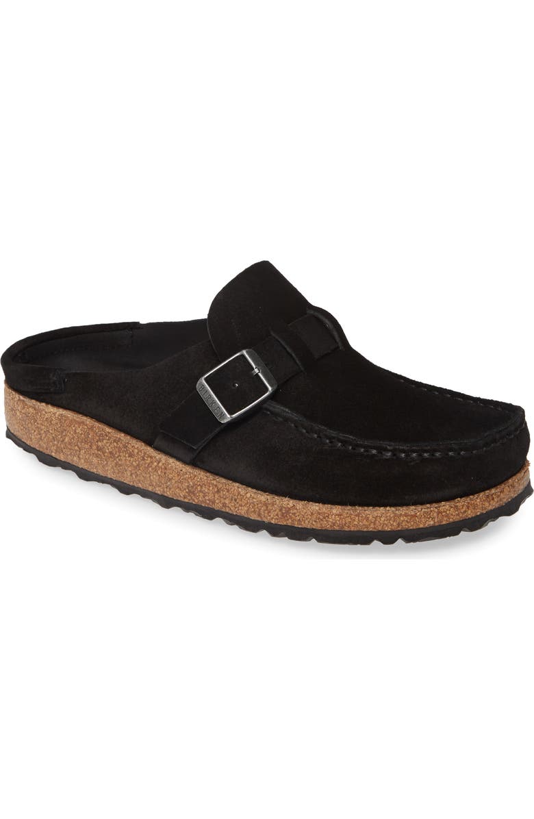 Birkenstock Buckley Clog, Main, color, Black Suede