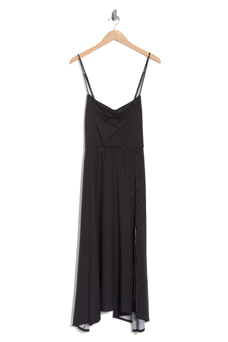 Drape Midi Dress, Alternate, color, BLACK/ WHITE