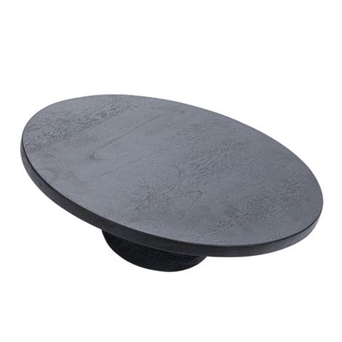 Round Mango Wood Pedestal