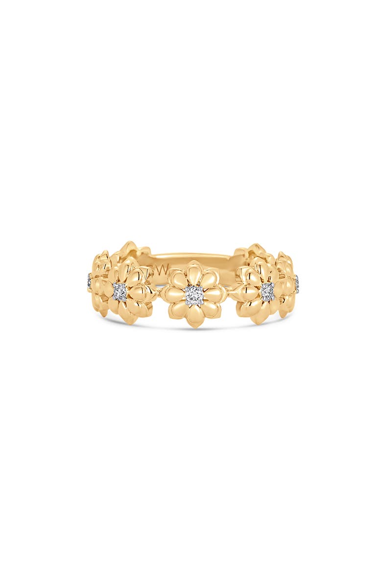 Lierre Flower Eternity Ring, Main, color, YELLOW GOLD